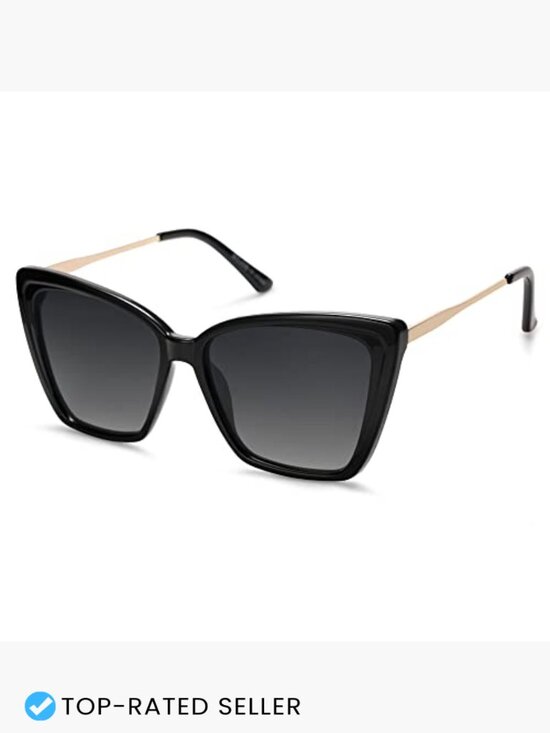 Oversized Cat Eye Sunglasses Retro Square Frame UV Protection Polarized main image 5